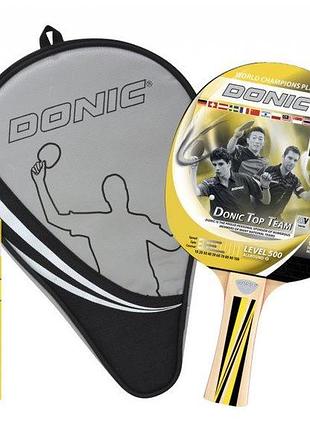 Набор для пинг-понга donic top team 500 gift set (ракетка+чехол+3мяча) 788480, размер (eu) - 1size