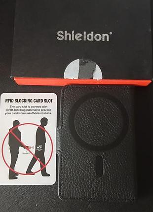 Чехол-кошелек shieldon с поддержкой magsafe и защитой rfid для защиты карт от несанкционированного сканирования.