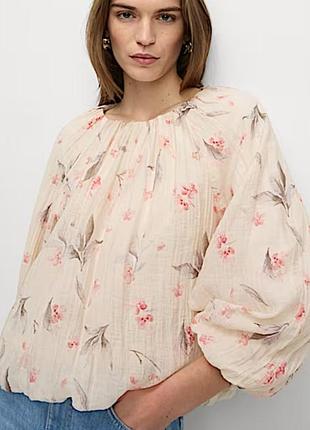 Красивая воздушная блузка в цветочный принт из лиоцела новая m&s m