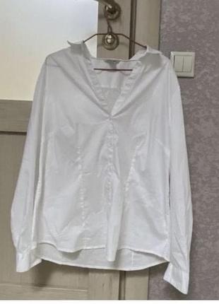 H&amp;m базовая белая рубашка как новая в составе ткани - бововна (73%)
