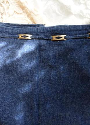Замечательная юбка тонкий стрейч-джинс с красивым поясом.3 фото
