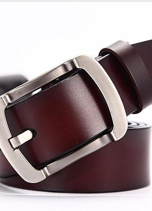Ремінь чоловічий шкіряний класичний lfmb (коричневий)