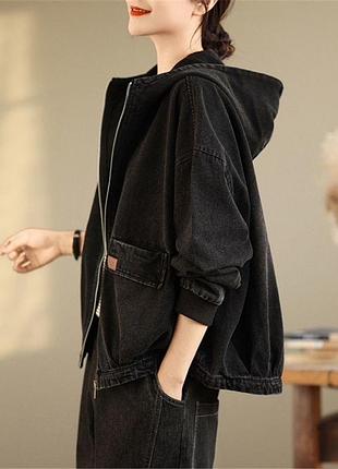 Куртка бомбер денім