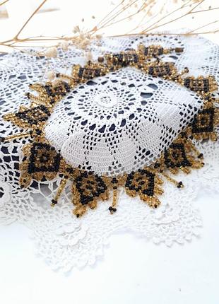 Ожерелье винтаж колье чехословакия бисероплетение этно ручная работа бисер