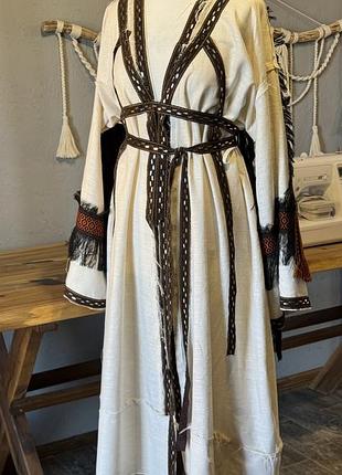 Льняне кімоно / сукня в етно стилі / довжина - максі simmishop.handmade