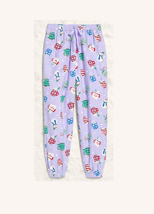 Old navy фланелеві піжамні штани для дому джогери violet cristmas