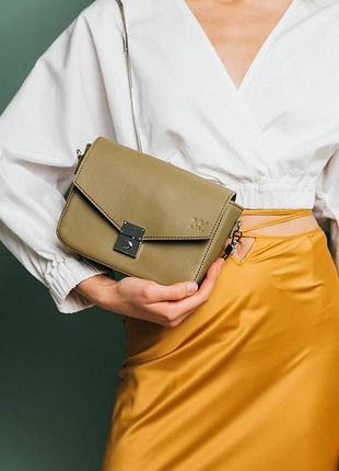 Жіноча шкіряна сумочка yoko оливкова