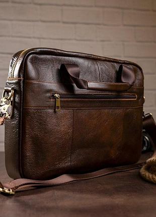 Сумка мужская под ноутбук vintage 14669 коричневая