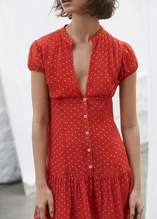Сукня жіноча червона в горох zara nww