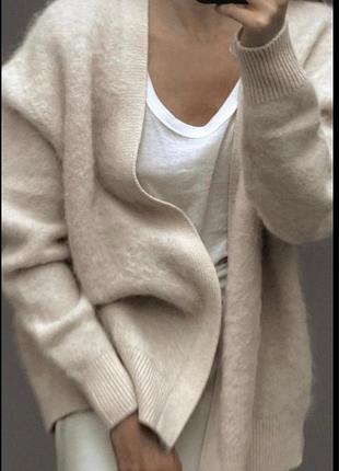 Полушерстяной пушистый кардиган кофта от zara