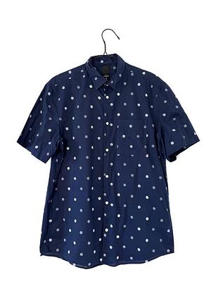 Темно-синя сорочка в горошок h&amp;m