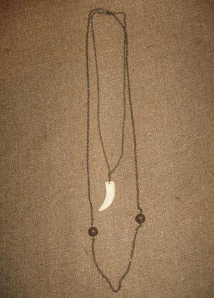 Прикраса boho на шию під бронзу з іклом