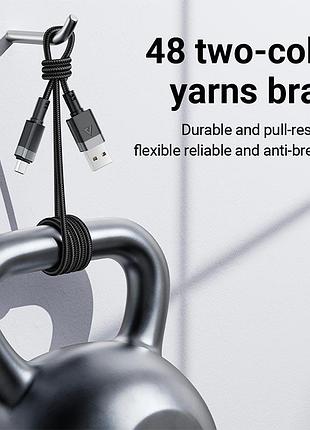Кабель acefast c14-04 usb-a to usb-c spring charging data cable 3a 1.2m черный 6