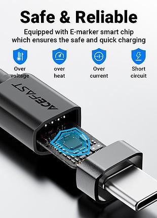 Кабель acefast c14-04 usb-a to usb-c spring charging data cable 3a 1.2m черный 8