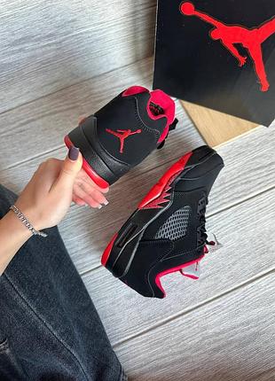 Jordan 5 low black red 3