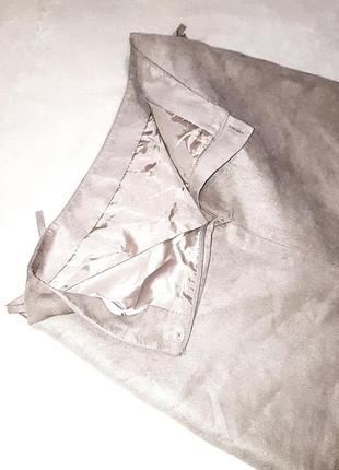 Замшевая юбка трапеция с бахрамой h&m3 фото
