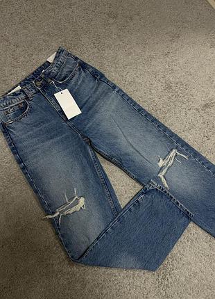 Zara mom джинси сині