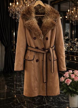 Шуба шикарна пальто шкіряне з хутром натуральне dolce gabbana натуральне хутро натуральна шкіра оригінал вінтаж ретро