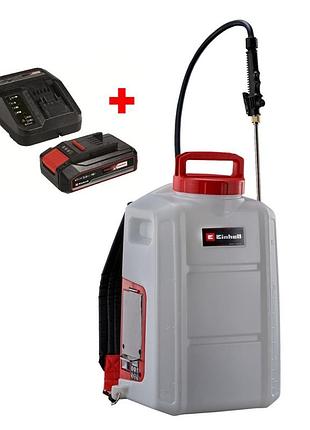 Мощный аккумуляторный садовый опрыскиватель высокого давления einhell ge-ws 18/15 : с акб 18v 2,5 ah, бак 17 л (3425230k)