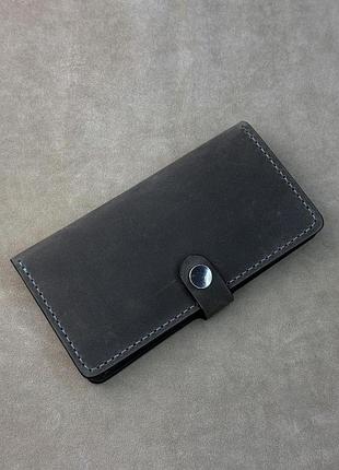 Чоловіче портмоне ручної роботи з натуральної шкіри crazy horse sg013 (сірий)