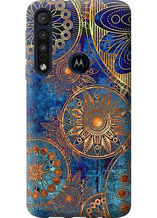 Чехол силиконовый на телефон motorola one macro золотой узор "678u-1812-58250"