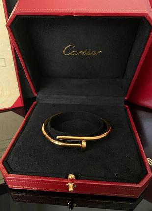 Браслет cartier, позолота au 750 / красива подарункова упаковка - коробочка з оксамитом та пакет