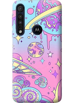 Чохол силіконовий на телефон motorola one macro рожева галактика "4146u-1812-58250"