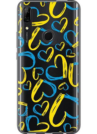 Чехол силиконовый патриотический на телефон huawei y9 prime 2019 сердца ua "5292u-1736-58250"