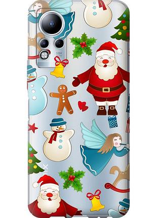 Чехол силиконовый на телефон infinix note 11 новогодний 1 "4614u-2754-58250"