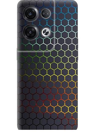 Чехол силиконовый на телефон oppo reno8 pro 5g переливающиеся соты "498u-2615-58250"