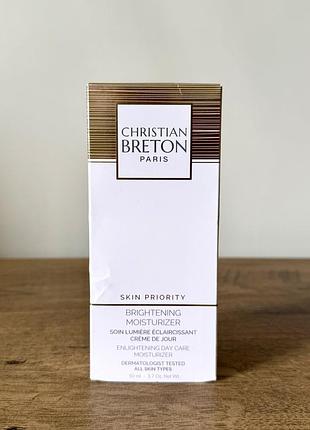 Оригінал! новий розкішний зволожувальний крем для сіяння шкіри обличчя christian breton age priority brightening moisturizer, 50 мл, франція 🇫🇷