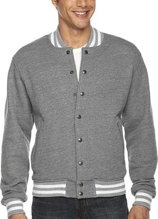 Мужской бомбер в стиле varsity switcher хлопковый трикотаж /14254/