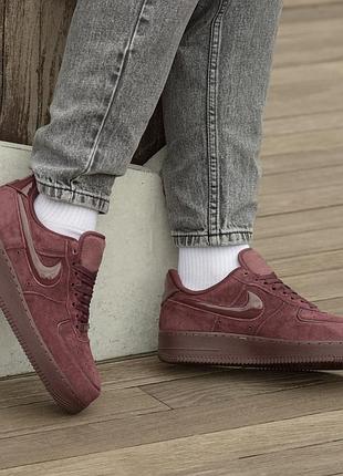 Кросівки nike air force low 1 07 w burgundy crush кроси кросовки форси найк