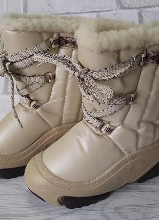Зимние сапоги дутики для девочек joy молочно-белые