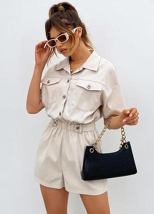 Літній комбінезон shein з шортами та гудзиками