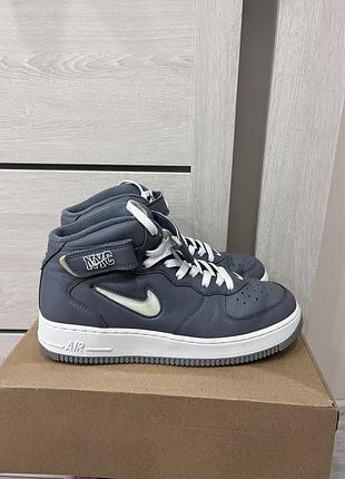 Кросівки високі nike air force 1 mid 07 qs jewel grey розмір 42,5/27 оригінал