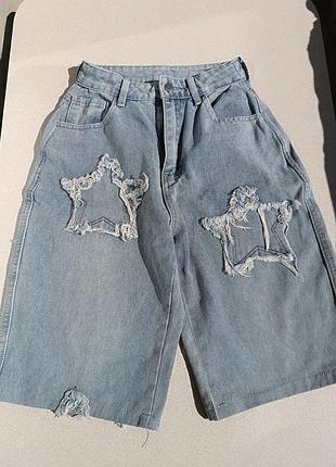 Шорты широкие джинсовые на девочку размер s