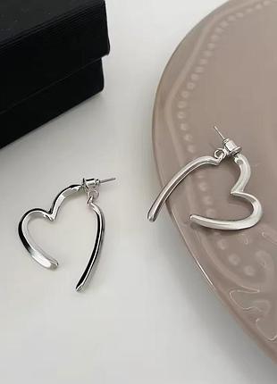 Серьги сердца комбинированные