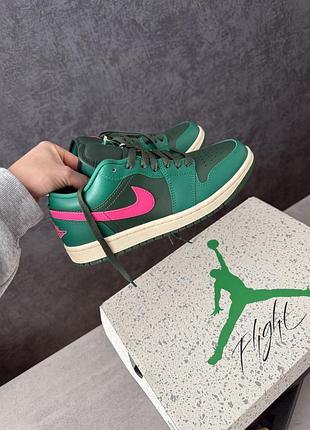 Кросівки nike air jordan 1 low зелені