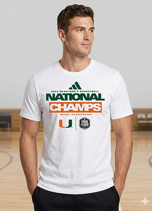 Футболка adidas 2023 ncaa national champs — miami hurricanes, розмір l