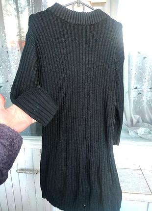 Вязаное теплое платье черная