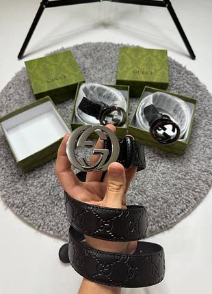 Ремінь gucci чоловічий / жіночий чорний