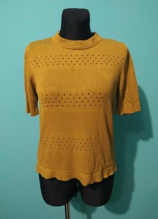 Джемпер пуловер горчичного цвета