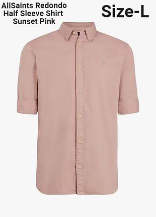 Рубашка с коротким рукавом allsaints redondo half sleeve shirt sunset pink