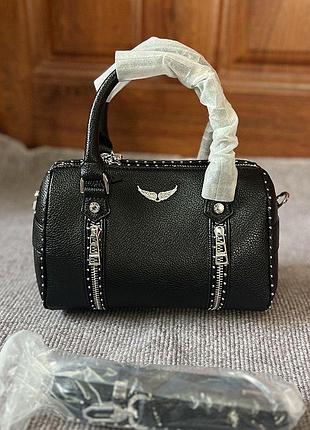 Сумка жіноча нова чорна zadig&voltaire чорна натуральна шкіра на плече велика маленька