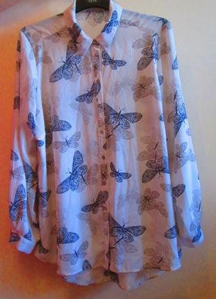 Красивая стильная блуза рубашка george бабочки размер 16