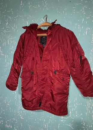 Куртка,парка дитяча 10-12 років,бардова.  alpha industries