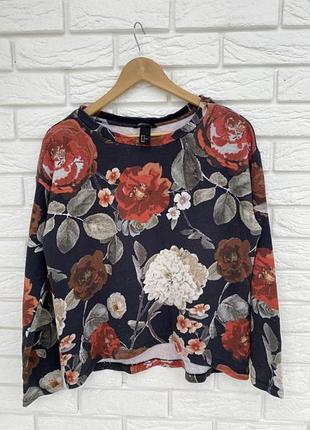 Жіноча чорна кофта у квітковий принт hm