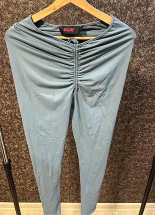 Легінси misspap ruched front active leggings блакитні