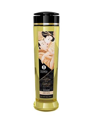 Масажна олія shunga desire – vanila (240 мл) натуральна зволожувальна royal style